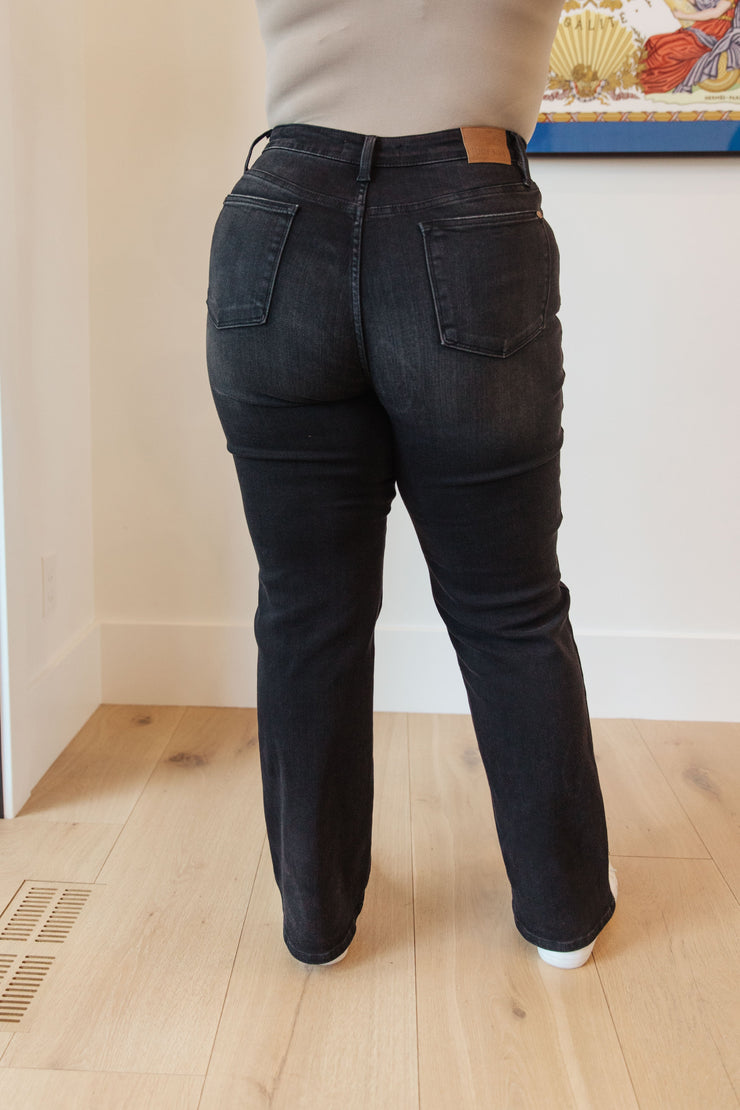 Eleanor High Rise Classic Straight Jeans in Washed Black-- Use the code SPRINGJB for 20% off!