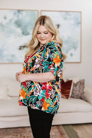 Pretty in Paradise Floral Blouse **WAREHOUSE** (SAMPLE SALE)