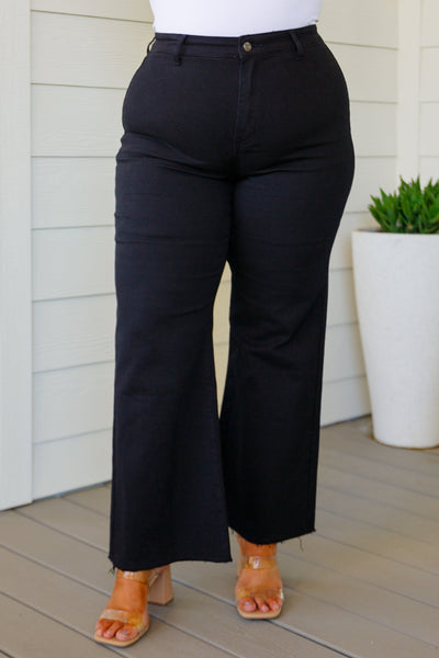 August High Rise Wide Leg Crop Jeans in Black-- Use the code SPRINGJB for 20% off!