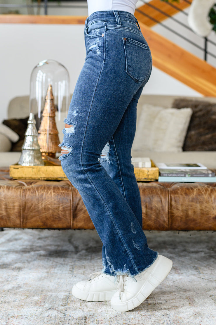Christine High Contrast Slim Bootcut Destroyed Jeans-- Use the code SPRINGJB for 20% off!