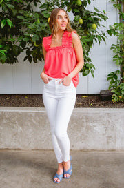 Talia High Waisted White Skinny Jeans-- Use the code SPRINGJB for 20% off!