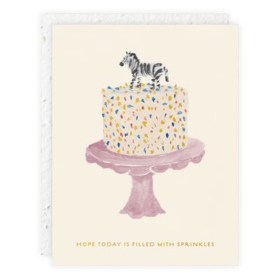 Zebra Cake -Birthday Card